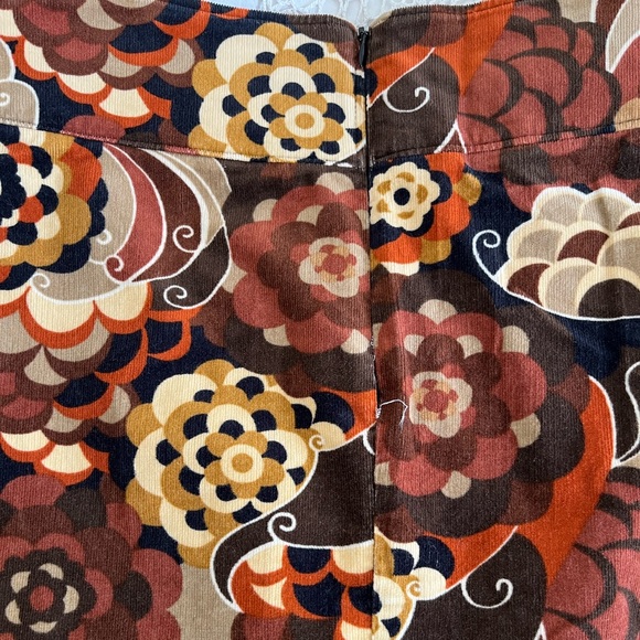 Vintage Y2K bebop and Wally floral paisley corduroy 70s skirt - Picture 4 of 7